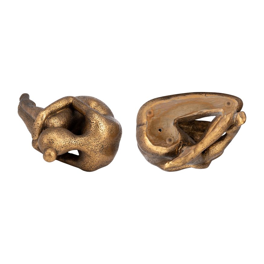 Sagebrook - 8" Resin Curled Lady Bookends (Set Of 2) in Bronze