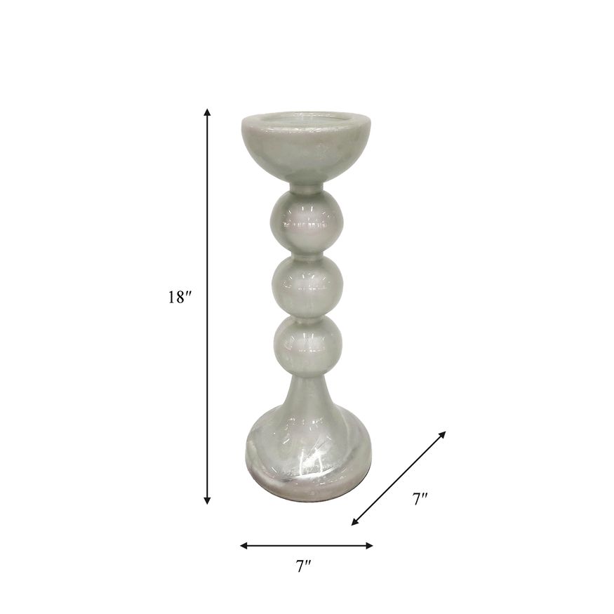 Sagebrook 18" Glass Bubbly Candle Holder - White