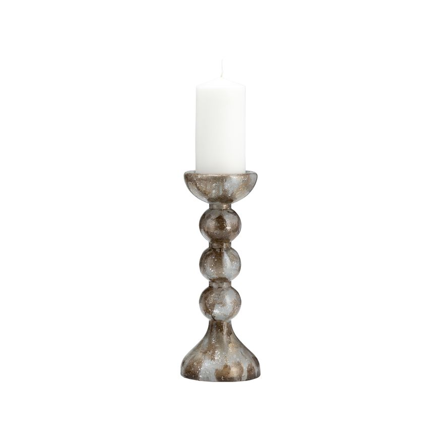 Sagebrook 13" Glass Bubbly Candle Holder - Brown