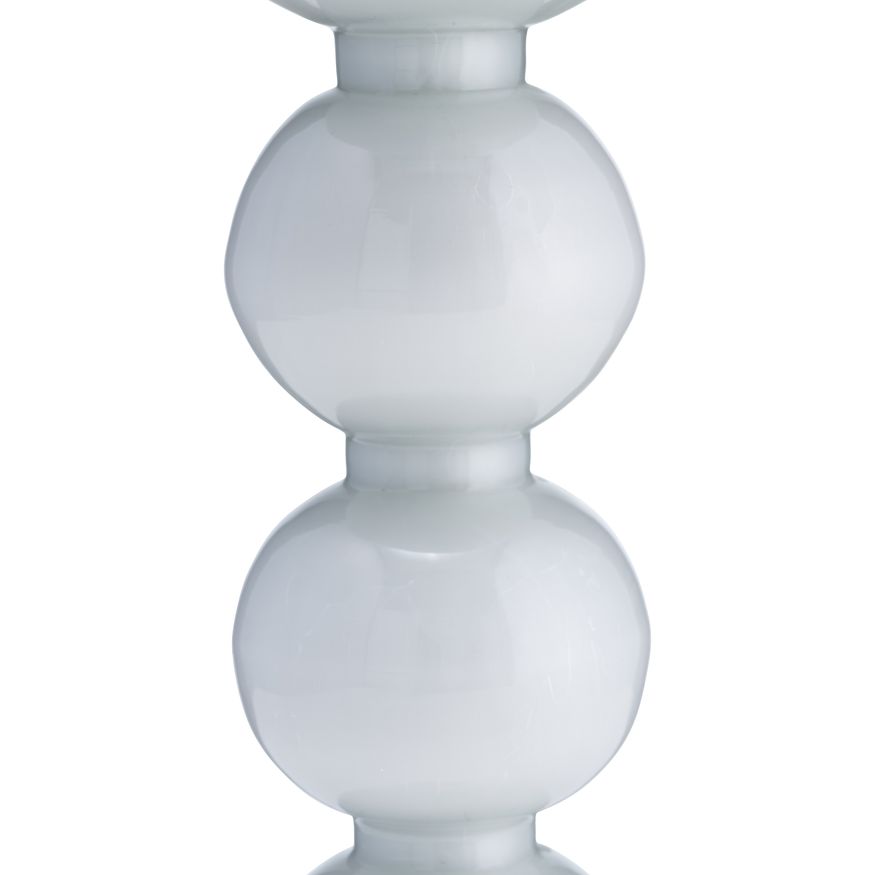 Sagebrook 13" Glass Bubbly Candle Holder - White Enam