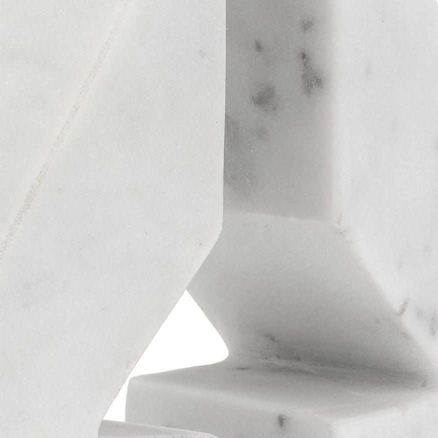 Sagebrook - 6" Marble Right Triangle Bookends (Set Of 2) in White