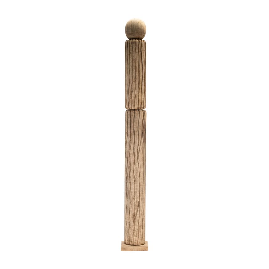 Sagebrook 60" Wood Totem Pillar - Brown