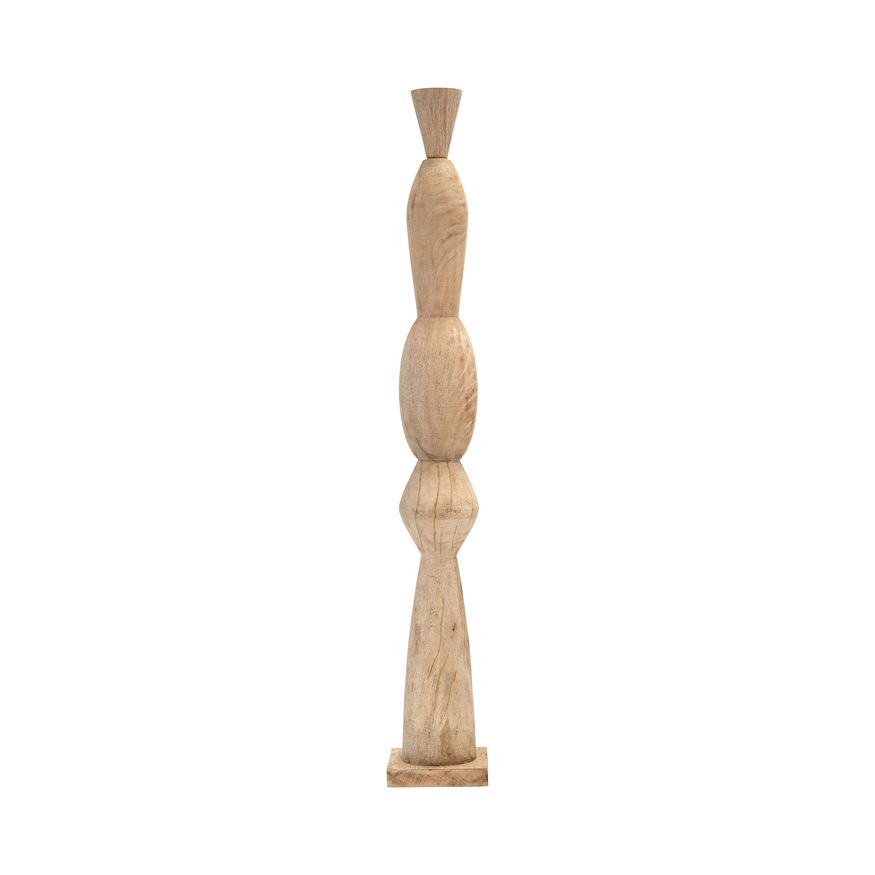 Sagebrook 48" Wood Totem Pillar - Brown