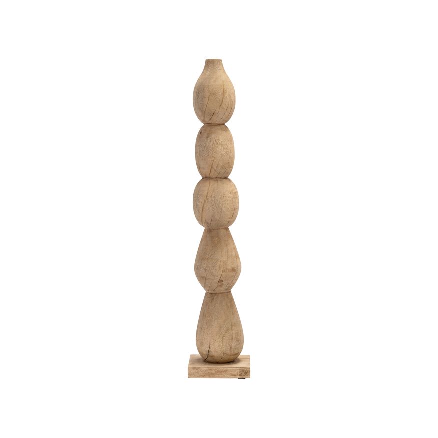 Sagebrook 36" Wood Totem Pillar - Brown