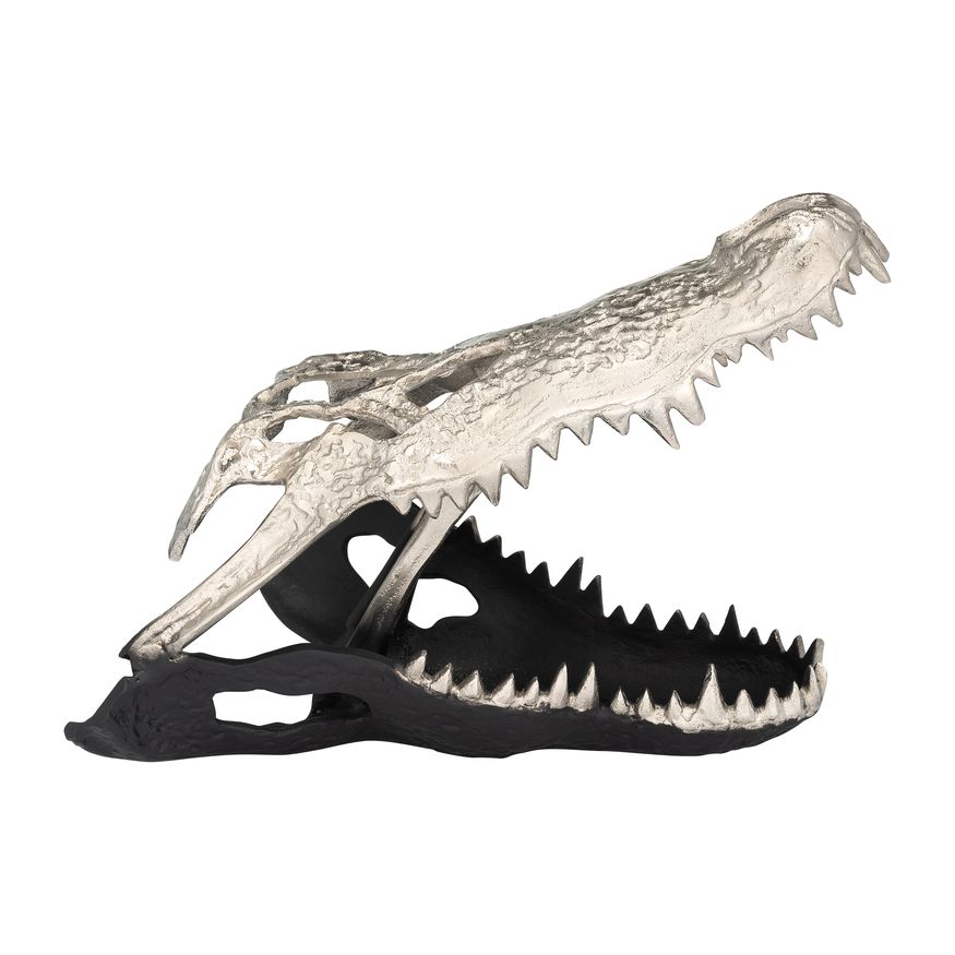 Sagebrook 11" Metal Alligator Skull