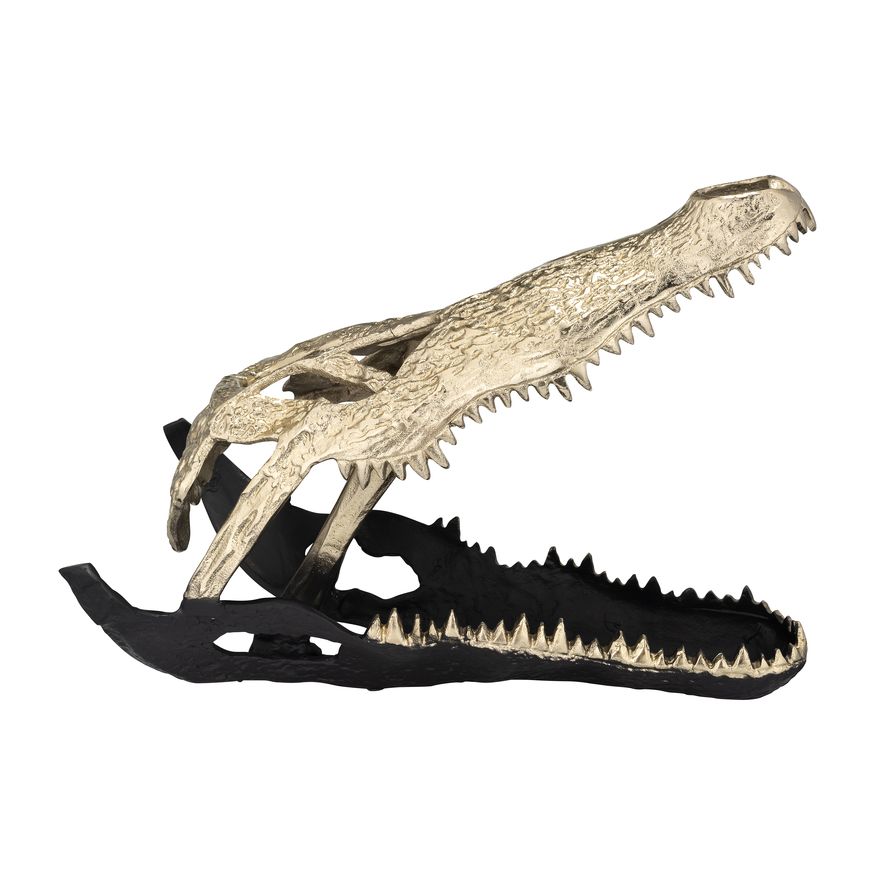 Sagebrook - 11" Metal Alligator Skull