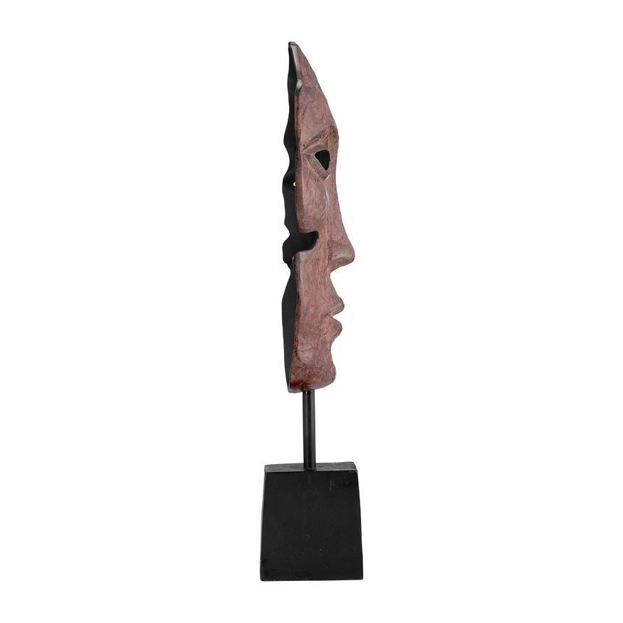 Sagebrook - 20" Metal Abstract Face Sculpture in Brick Patina