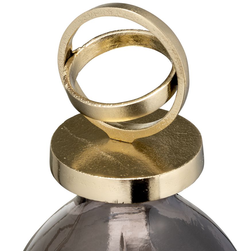 Sagebrook 22" Glass Bottle With Sphere Lid - White/Gold