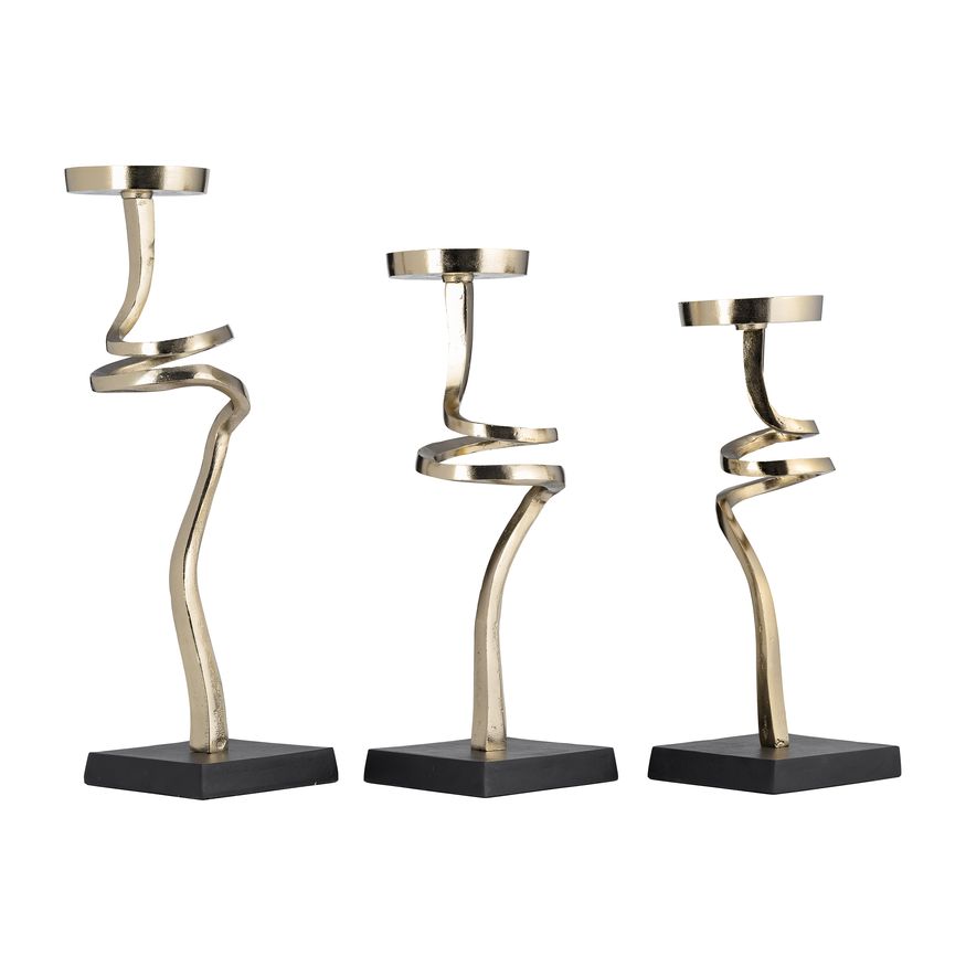 Sagebrook - 13"/15"/17" Metal Abstract Candle Pillar Holders (Set of 3)