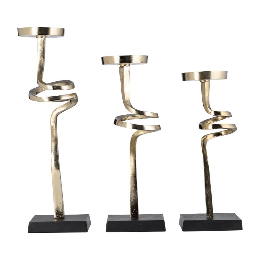 Sagebrook - 13"/15"/17" Metal Abstract Candle Pillar Holders (Set of 3)