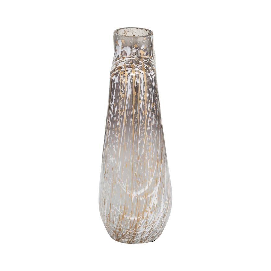 Sagebrook 10" Glass Striped Stained Vase - Multi