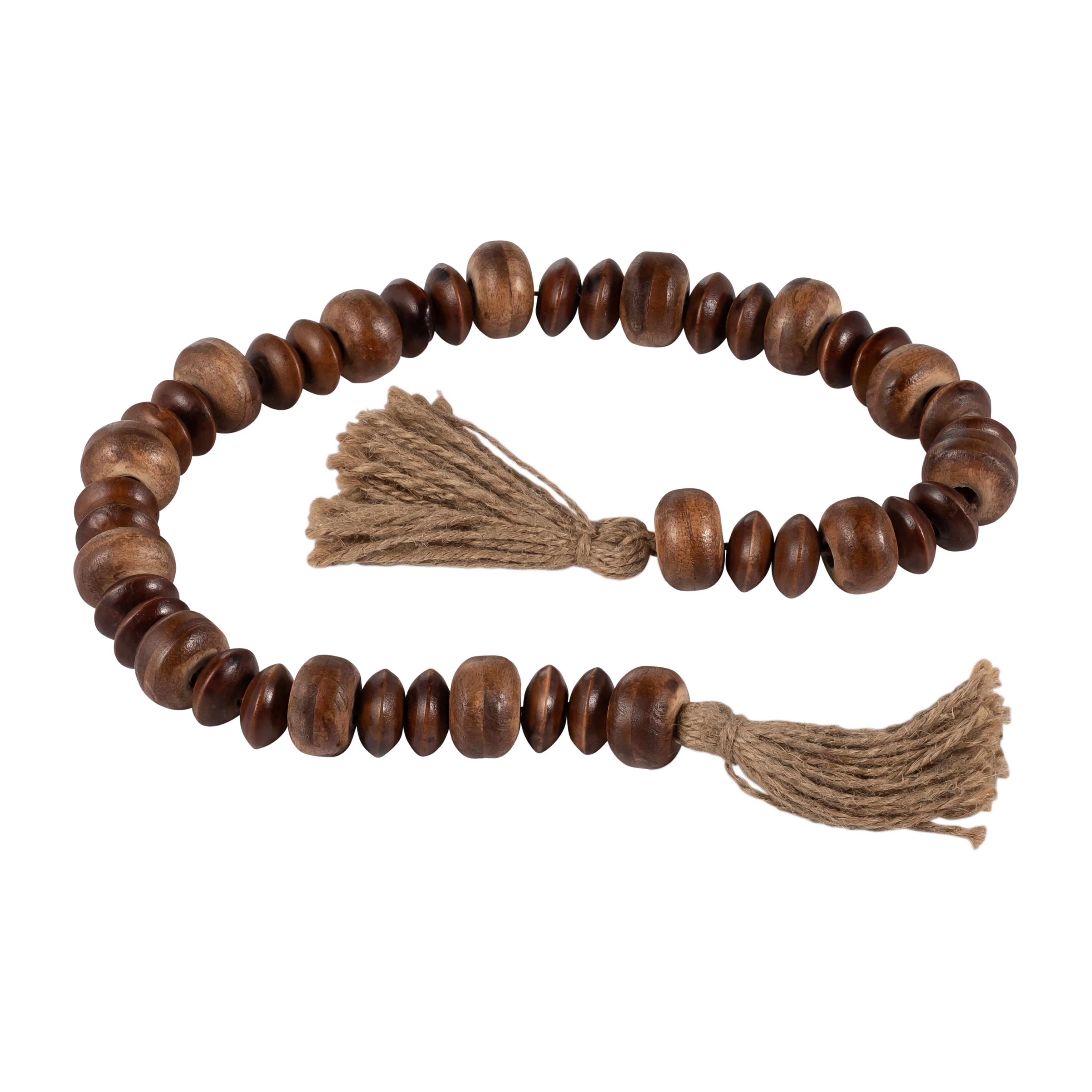 Sagebrook - 32" Wood Flat Beads Garland in Natural