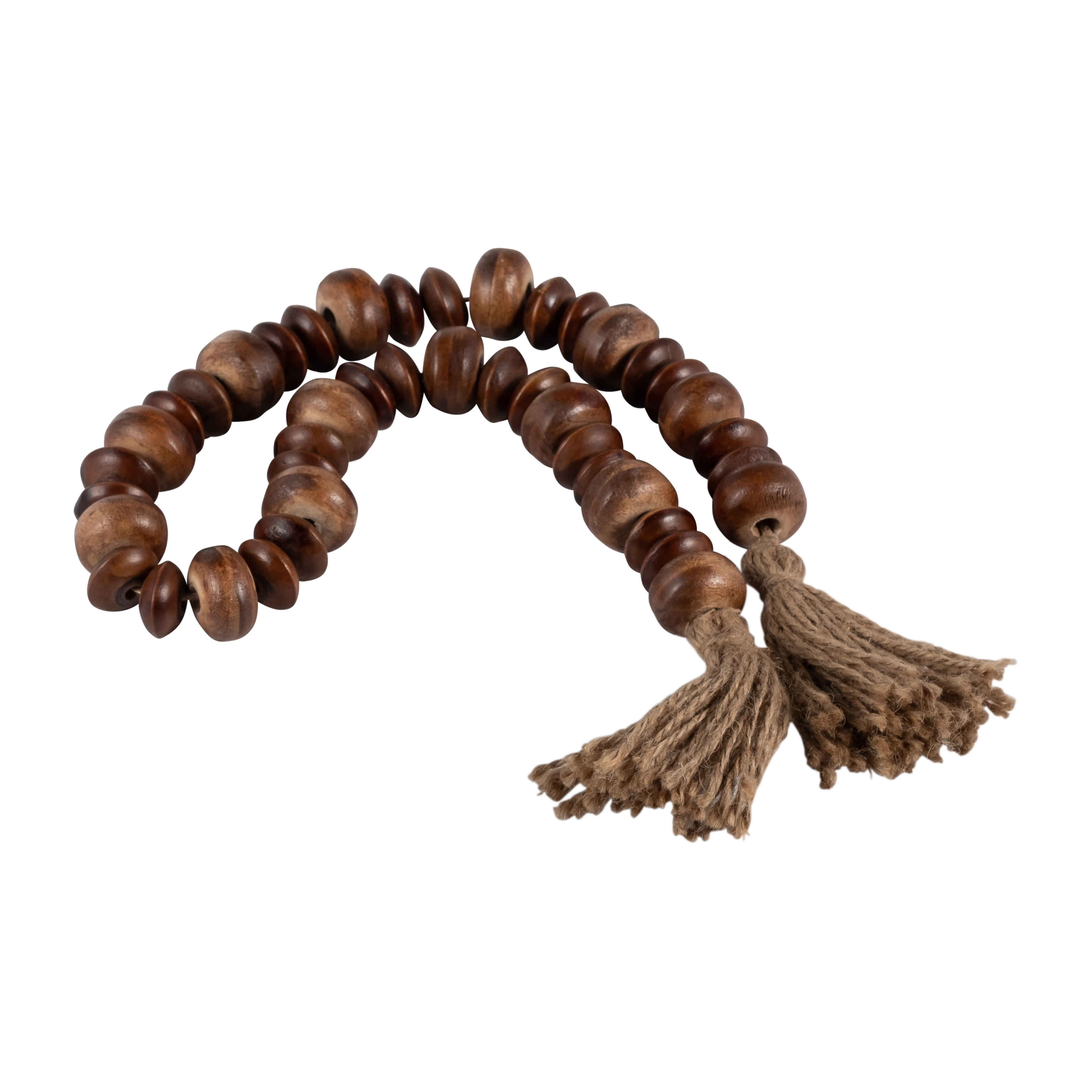 Sagebrook - 32" Wood Flat Beads Garland in Natural