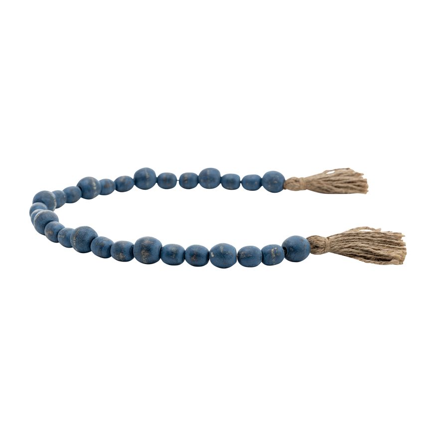 Sagebrook 33" Wood Bead Garland - Blue