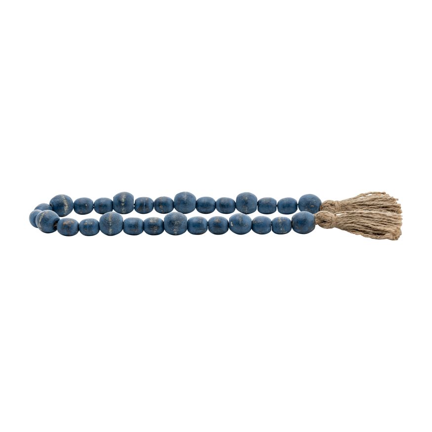 Sagebrook 33" Wood Bead Garland - Blue