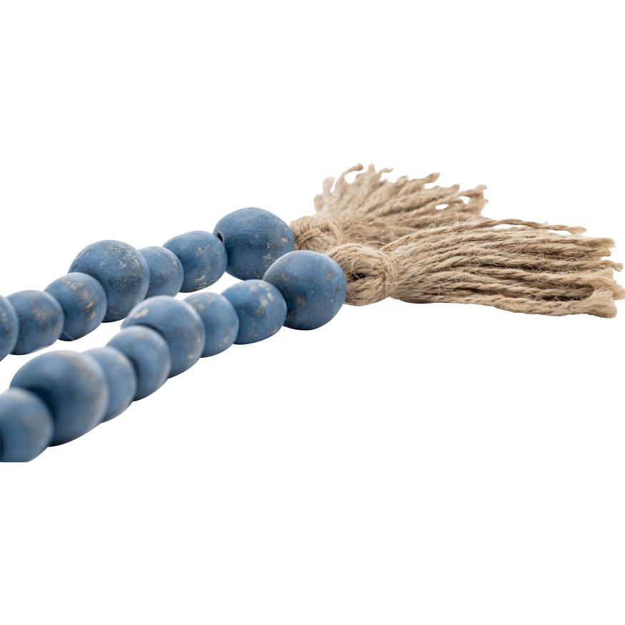 Sagebrook 33" Wood Bead Garland - Blue