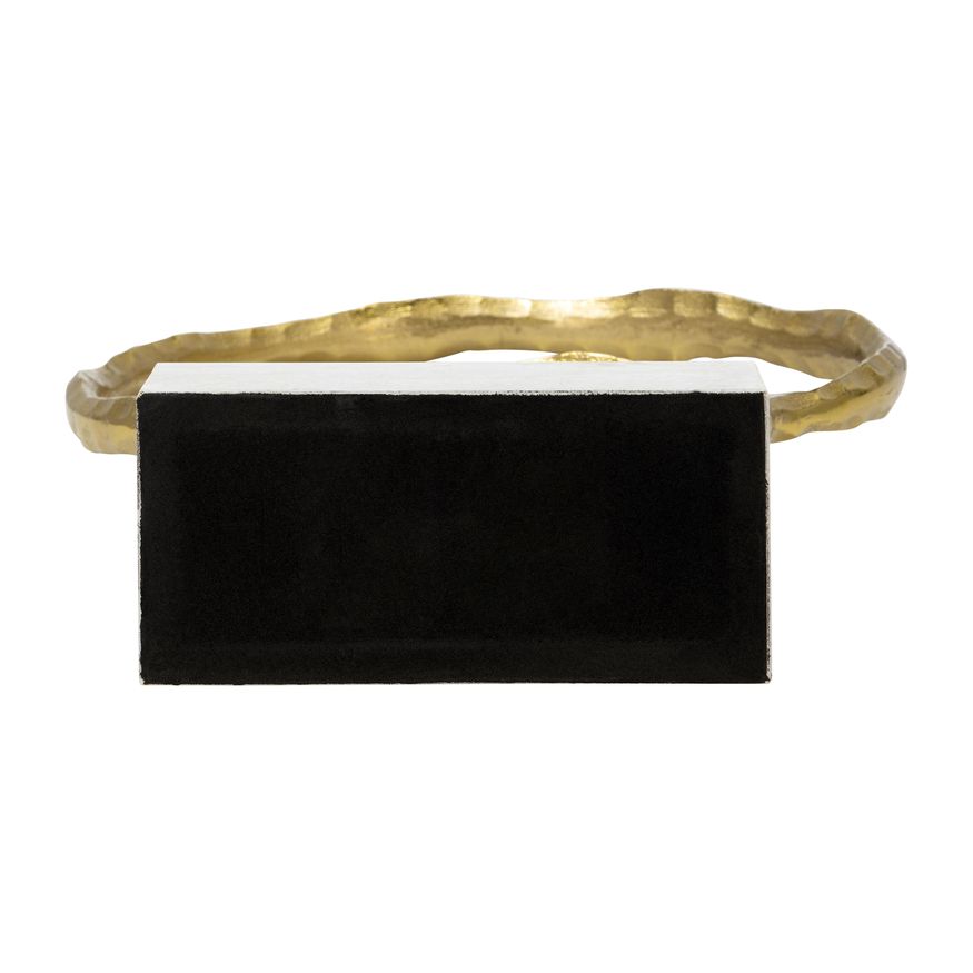 Sagebrook 21" Metal/Marble Double Ring Accent - Gold