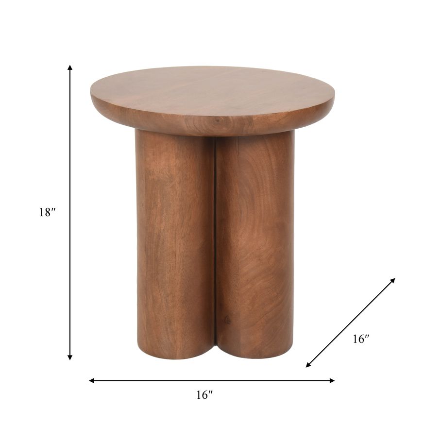 Sagebrook Wood Scandinavian Side Table - Brown