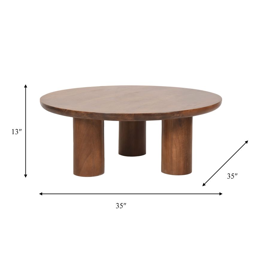 Sagebrook Wood Scandinavian Coffee Table - Brown