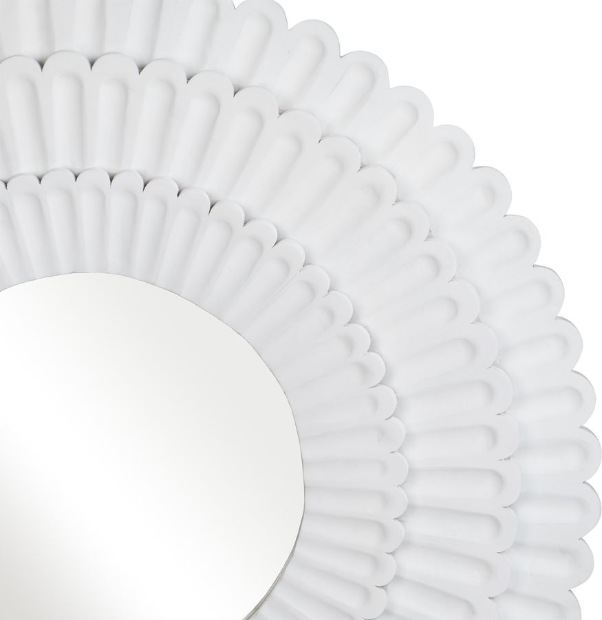 Sagebrook Wood Flower Mirror - White