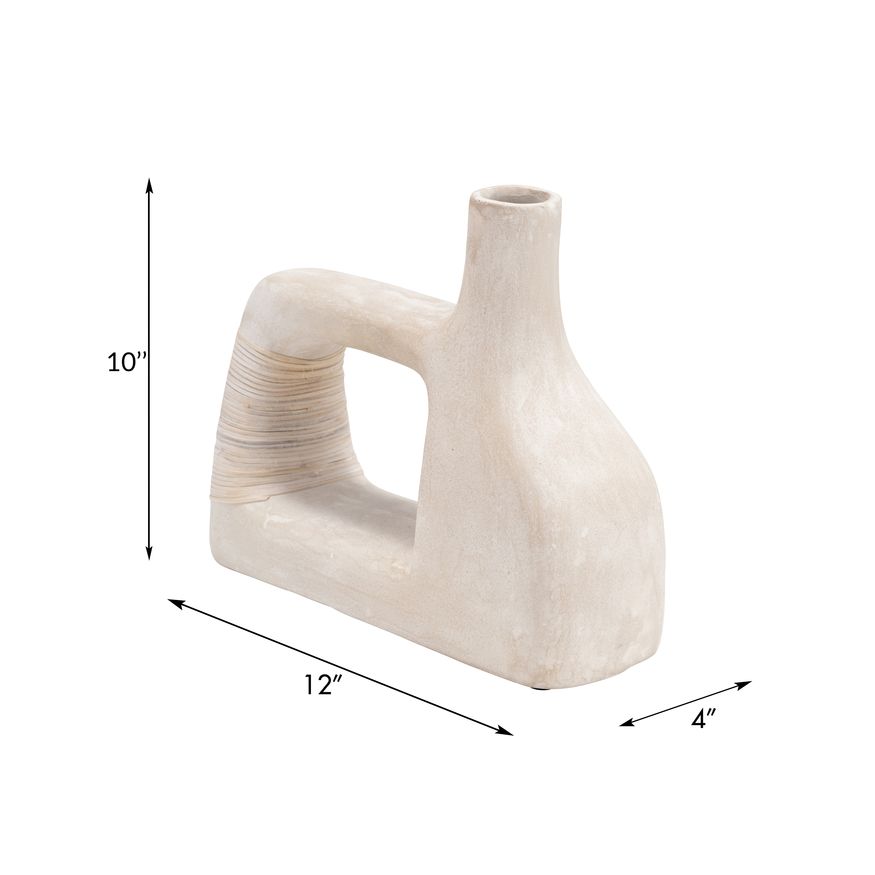 Sagebrook 10" Ecomix Abstract Vase - Antique White