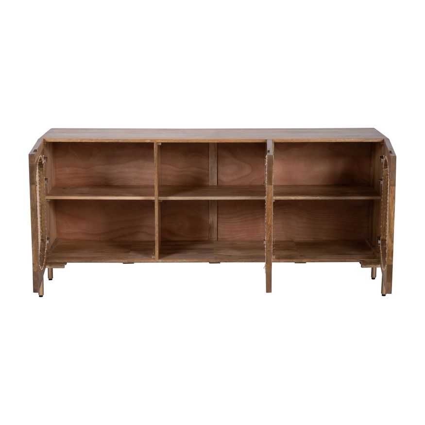 Sagebrook Wood 3-Door Cane Sideboard