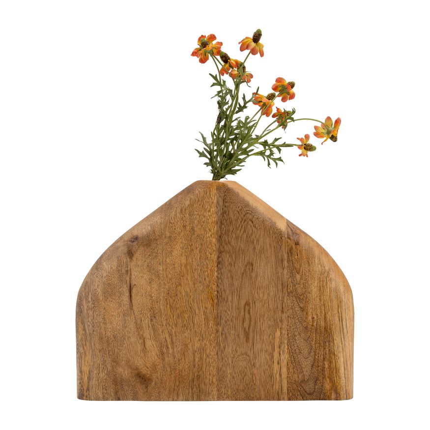 Sagebrook 11" Wood Tapered Vase - Brown