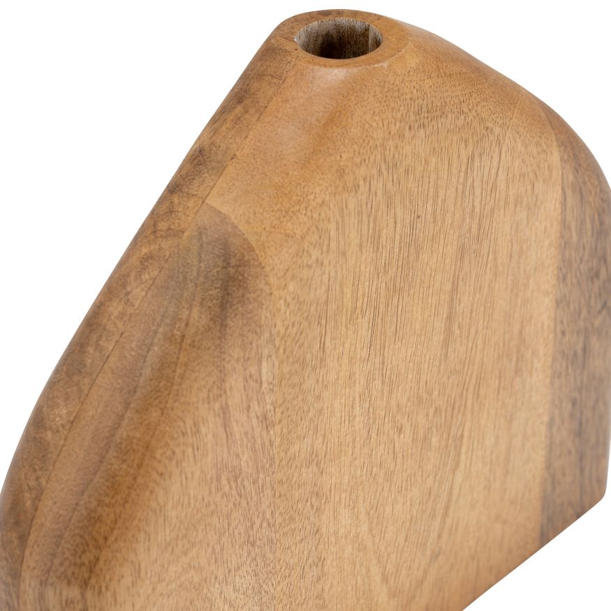 Sagebrook 9" Wood Tapered Vase - Brown