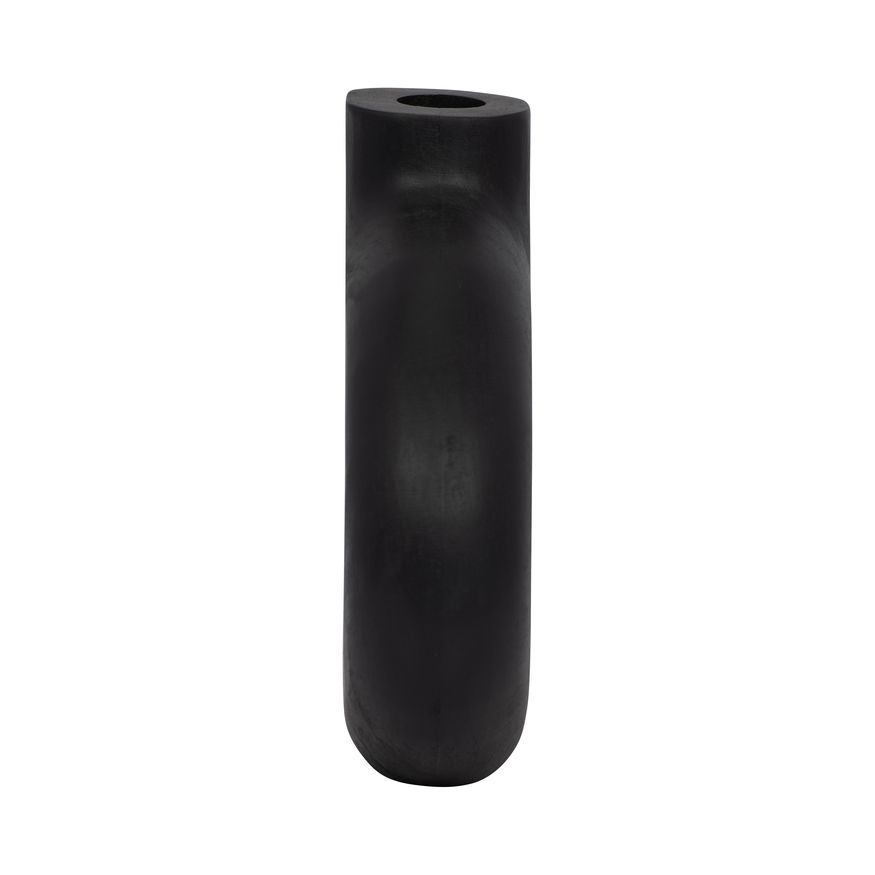 Sagebrook 7" Wood Cut-out Vase - Black