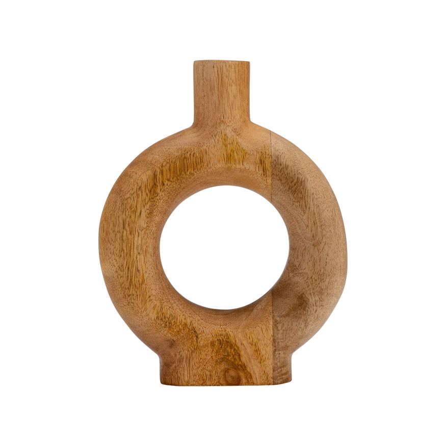 Sagebrook 10" Wood Donut Shaped Vase