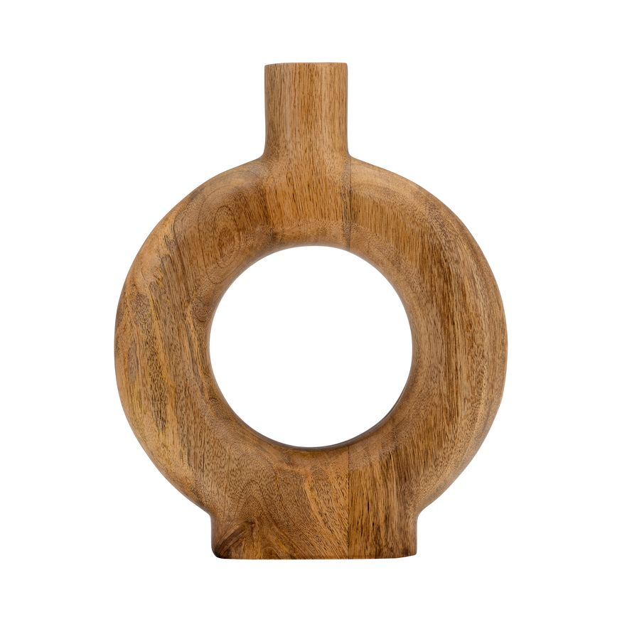 Sagebrook 10" Wood Donut Shaped Vase