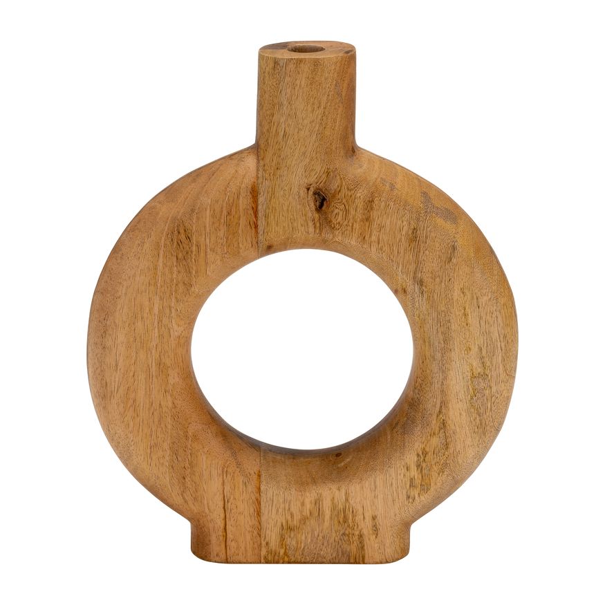 Sagebrook 10" Wood Donut Shaped Vase