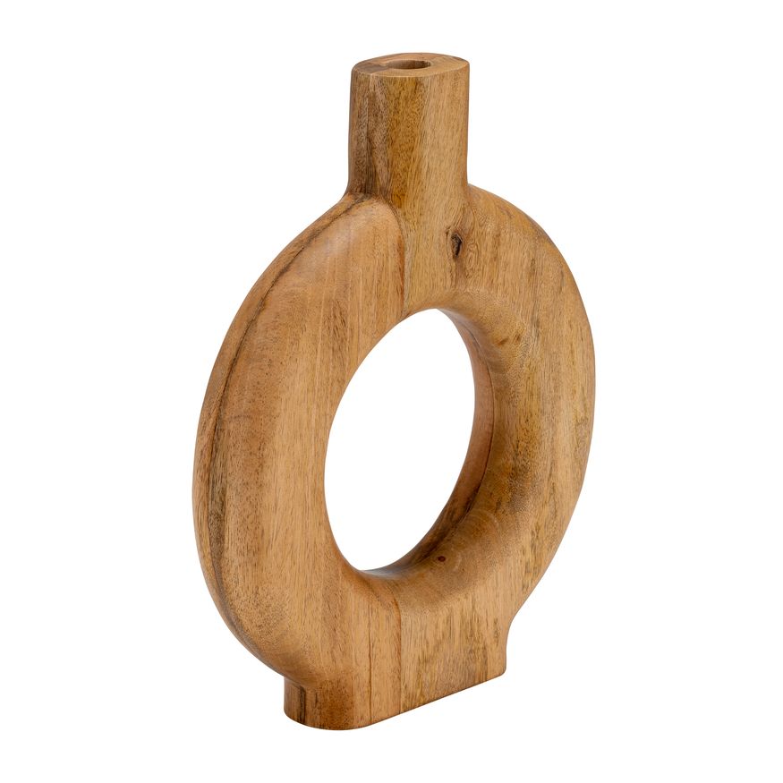 Sagebrook 14" Wood Donut Shaped Vase - Brown