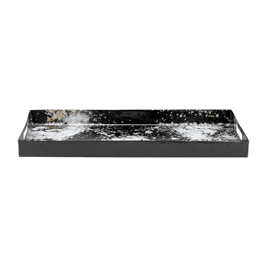 Sagebrook - 18"/22"/25" Metal Rectangular Trays (Set Of 3) in Black/White