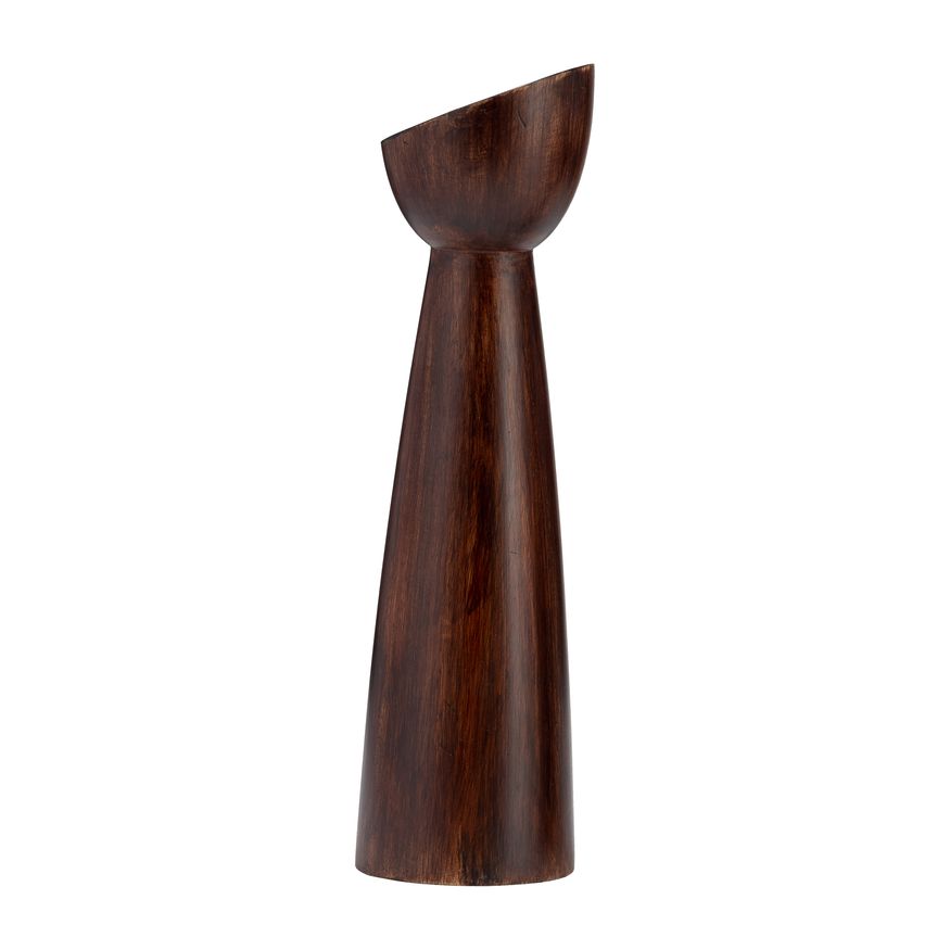 Sagebrook 13" Wood Slanted Candle Holder - Brown