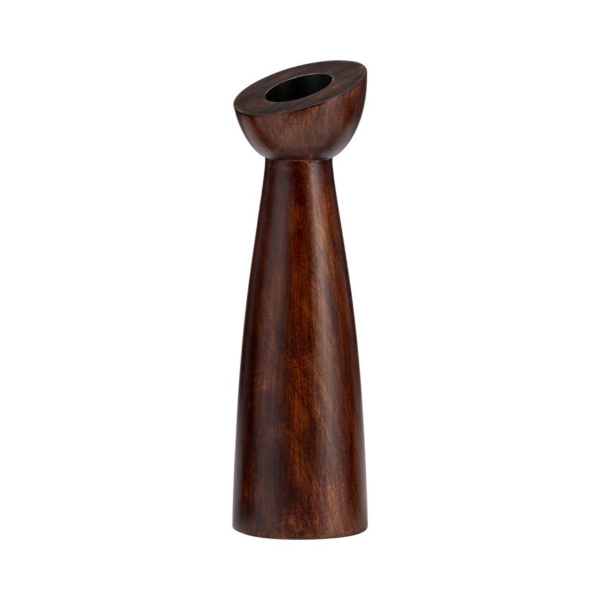 Sagebrook 11" Wood Slanted Candle Holder - Brown