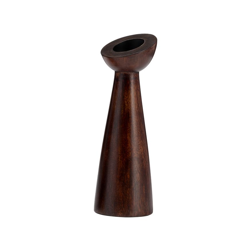 Sagebrook 13" Wood Slanted Candle Holder