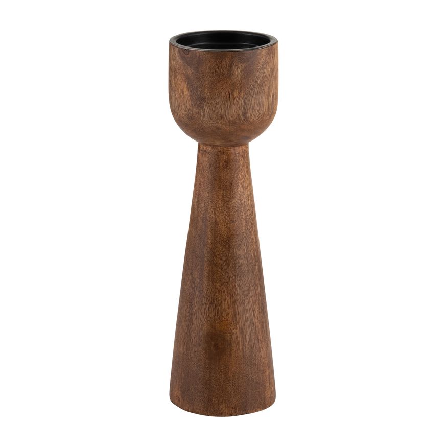 Sagebrook 15" Wood Candle Holder - Natural