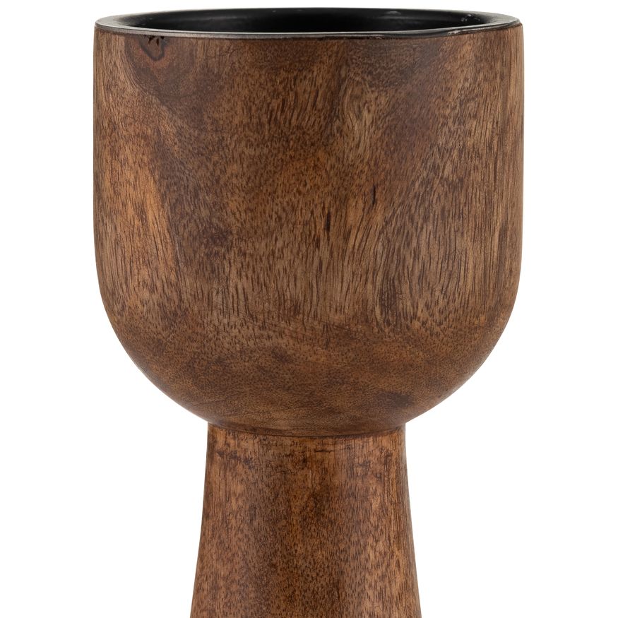 Sagebrook 15" Wood Candle Holder - Natural