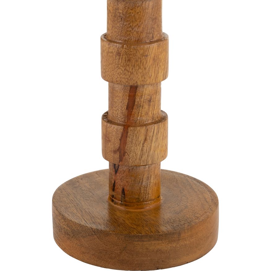 Sagebrook 13" Wood Textured Taper Candle Holder - Brown