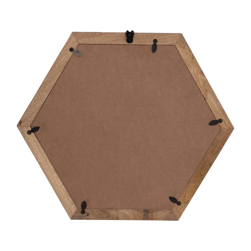 Sagebrook Wood Hexagonal Mirror - Natural