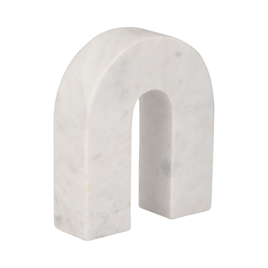 Sagebrook 7" Marble Horseshoe Table Top Decor - White