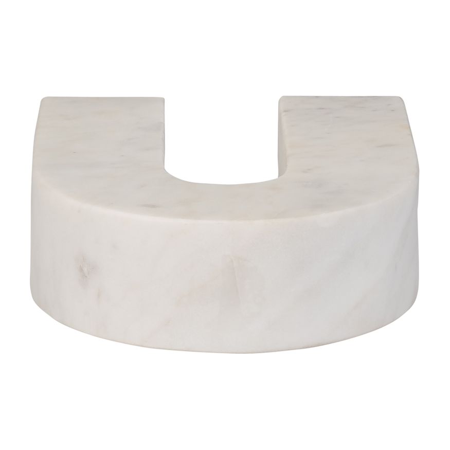 Sagebrook 7" Marble Horseshoe Table Top Decor - White