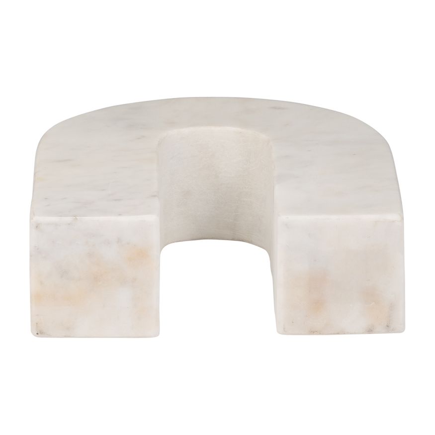 Sagebrook 7" Marble Horseshoe Table Top Decor - White