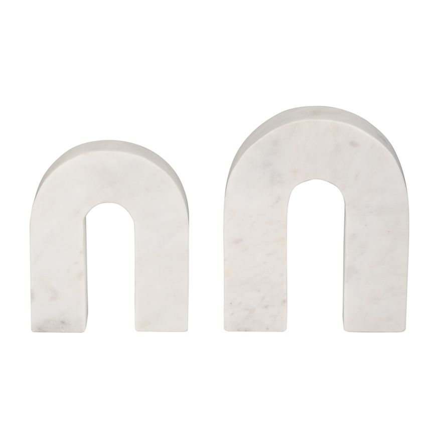 Sagebrook 7" Marble Horseshoe Table Top Decor - White