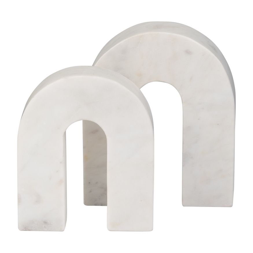 Sagebrook 7" Marble Horseshoe Table Top Decor - White