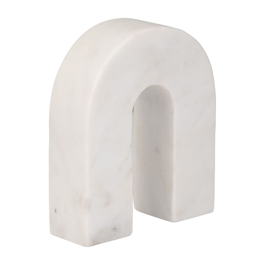 Sagebrook 6" Marble Horseshoe Table Top Decor - White