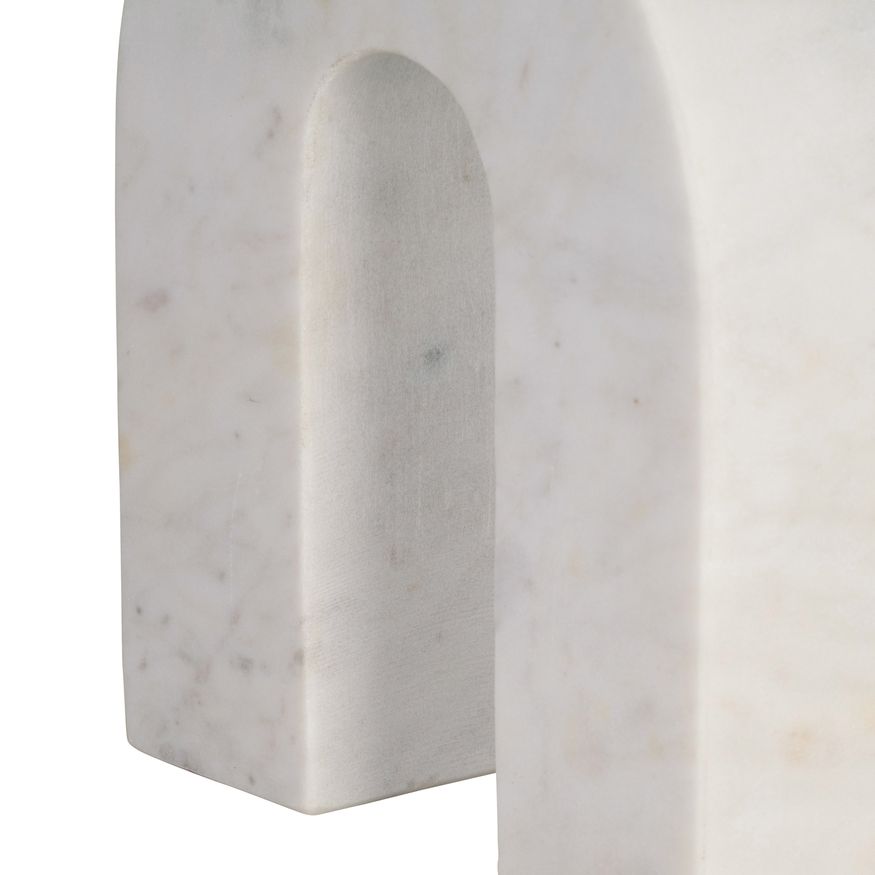 Sagebrook 6" Marble Horseshoe Table Top Decor - White