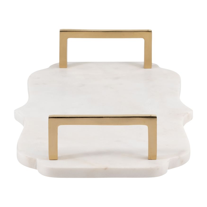 Sagebrook - 15"/18" Marble Accent Trays (Set Of 2) in White