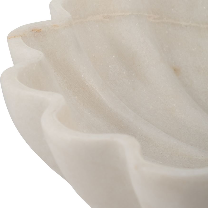 Sagebrook - 12" Marble Shell Shaped Bowl in White